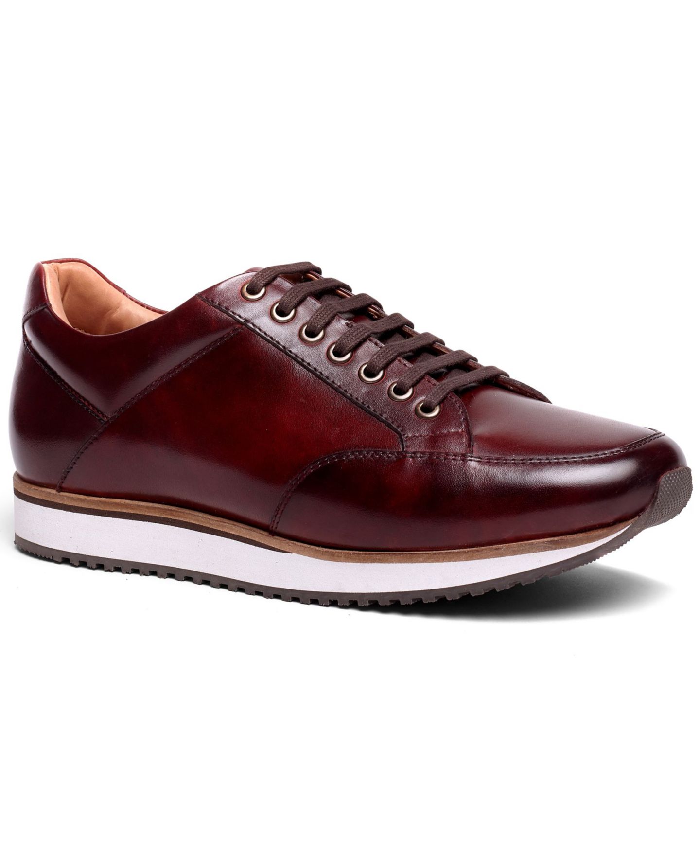 Мужские кроссовки Anthony Veer Barack Leather Casual Fashion, цвет: Тёмно-бордовый — фото 1