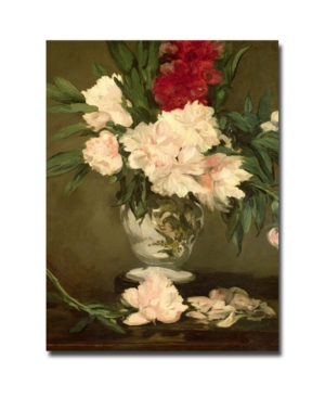 Trademark Global Edouard Manet 'vase Of Peonies 1864' Canvas Art In Multi
