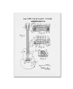 Trademark Global Claire Doherty '1955 Mccarty Gibson Guitar Patent White' Canvas Art In Multi