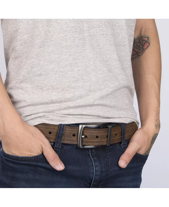 40MM Men's Reversible Casual Embossed Strap Belt - thumbnail 7