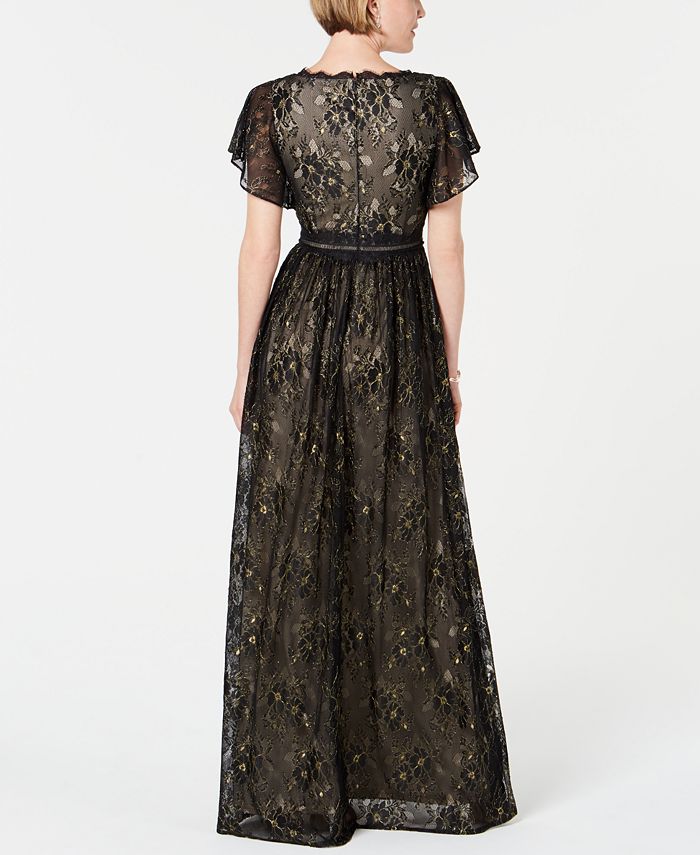 Adrianna Papell Metallic Lace Gown - Macy's