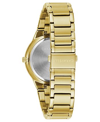 Caravelle - Men's Diamond-Accent Gold-Tone Stainless Steel Bracelet Watch 40mm