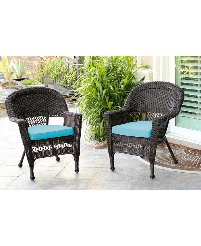 Jeco Wicker Chair with Cushion - Set of 2 - Macy's