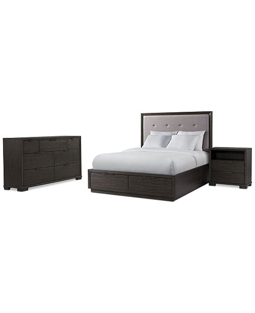 Morgan Storage Bedroom Furniture 3 Pc Set Queen Bed Nightstand Dresser Created For Macy S