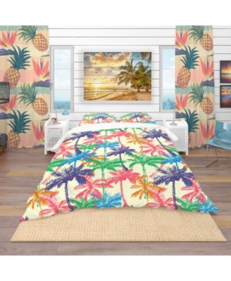 Design Art Designart Palm Pattern A Tropical Duvet Cover Set