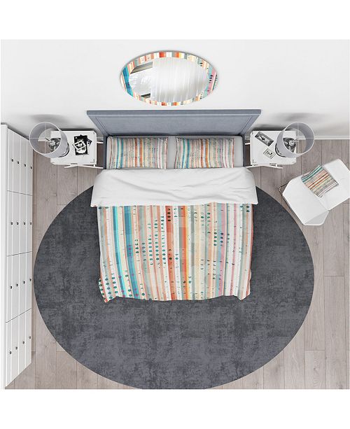 Design Art Designart Grunge Line Mid Century Modern Duvet Cover