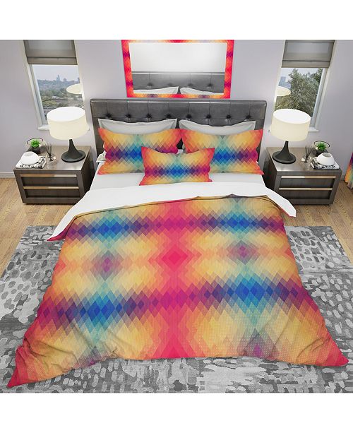 Design Art Designart Multicolor Geometric Pattern Modern Duvet