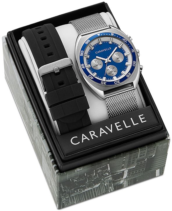 Caravelle Men's Chronograph Stainless Steel Mesh Bracelet Watch 40mm