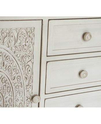 Gallerie Décor - Antiqued Carved Large Cabinet, Quick Ship