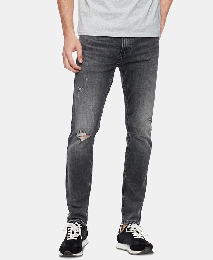 Calvin Klein Jeans Men's Skinny-Fit Stretch Destroyed Jeans - Macy's