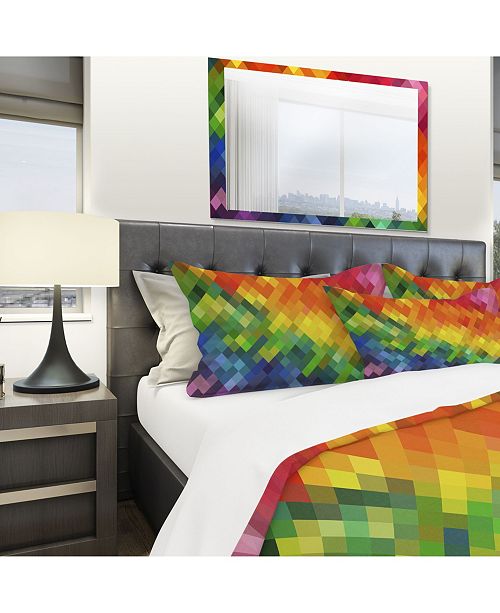 Design Art Designart Colorful Rhombus Pattern Modern Duvet Cover