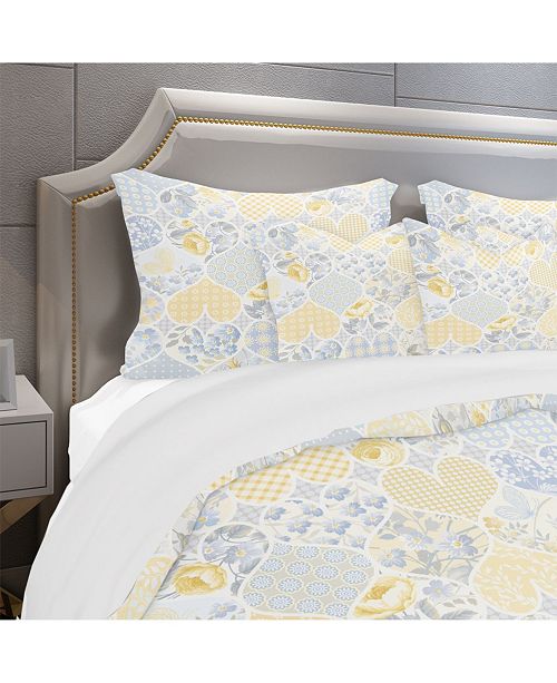 Design Art Designart Patchwork Pattern With Hearts Patterned