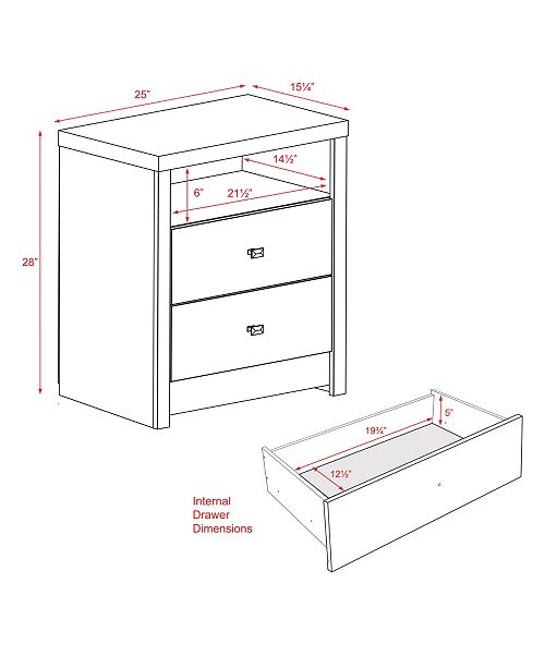 Prepac Calla Tall 2 Drawer Nightstand Reviews Furniture Macy S