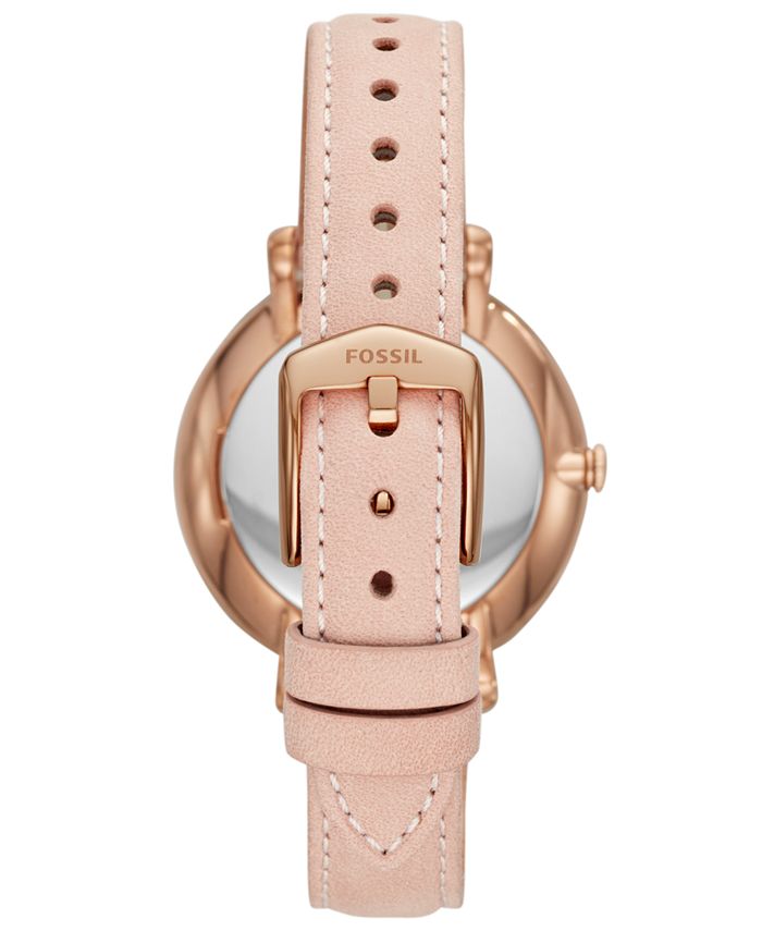 Fossil Women's Jacqueline Playful Floral Pink Leather Strap Watch 36mm