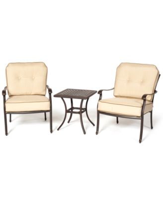 Furniture - Bellingham Outdoor 3 Piece Seating Set: 2 Lounge Chairs and End Table