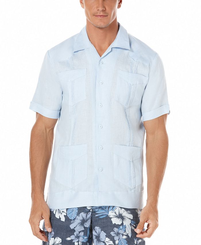 Cubavera Short Sleeve 4 Pocket 100 Linen Guayabera Shirt Reviews Casual Button Down Shirts Men Macy S