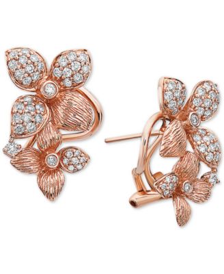 EFFY Collection - Diamond Floral Drop Earrings (5/8 ct. t.w.) in 14k Rose Gold