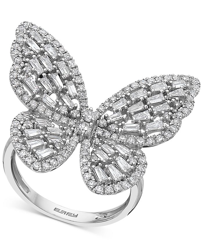 Effy Diamond Butterfly Ring (1-3/8 Ct. t.w.) in 14K White Gold - White Gold