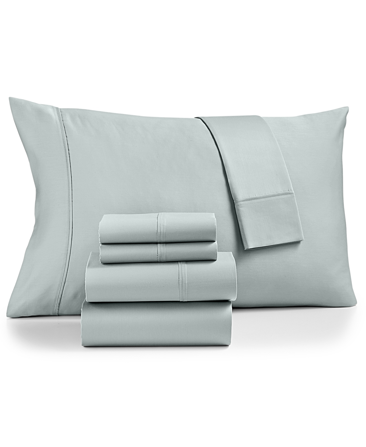Fairfield Square Collection Brookline 1400 Thread Count Extra Deep Pocket 6 Pc. Sheet Set, California King, Exclusively At Macy' In Seaglass