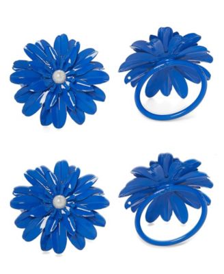 Blue Pearl Flower Napkin Ring