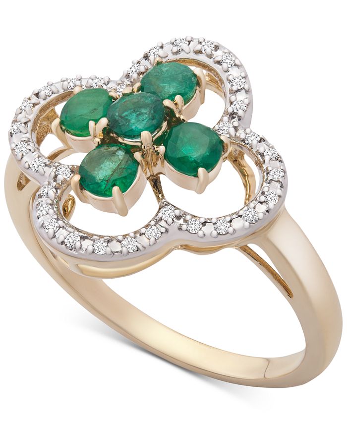 Emerald outlet clover ring