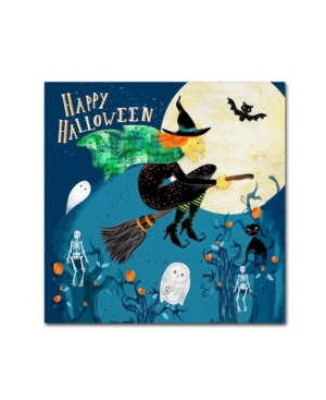Trademark Global Lisa Powell Braun 'halloween Witch' Canvas Art In Multi