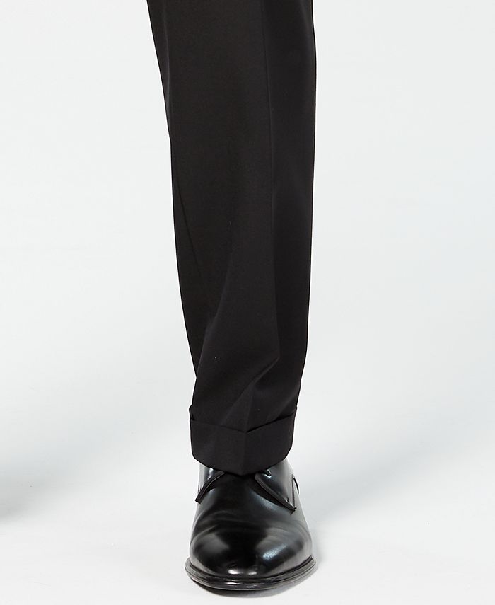 Lauren Ralph Lauren Men's Classic-Fit UltraFlex Stretch Black Pleated ...