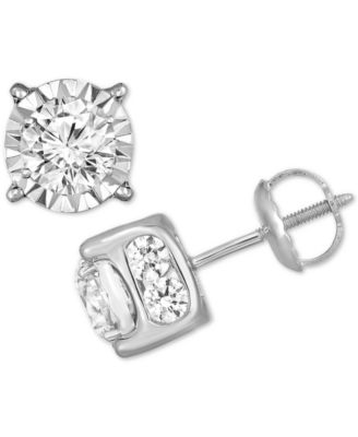 TruMiracle Diamond Stud Earrings 2 ct tw in 14k White Yellow or Rose Gold - White Gold 3750$