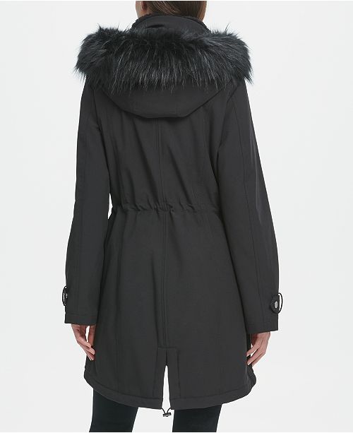 DKNY Faux-Fur-Trim Hooded Parka Coat & Reviews - Coats - Women - Macy's
