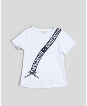 Kinderkind Toddler Girls Short Sleeve Grograin Ribbon Tee