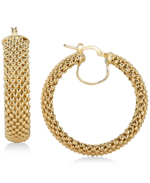 image of Mesh Hoop Earrings in 14k Gold-Plated Sterling Silver