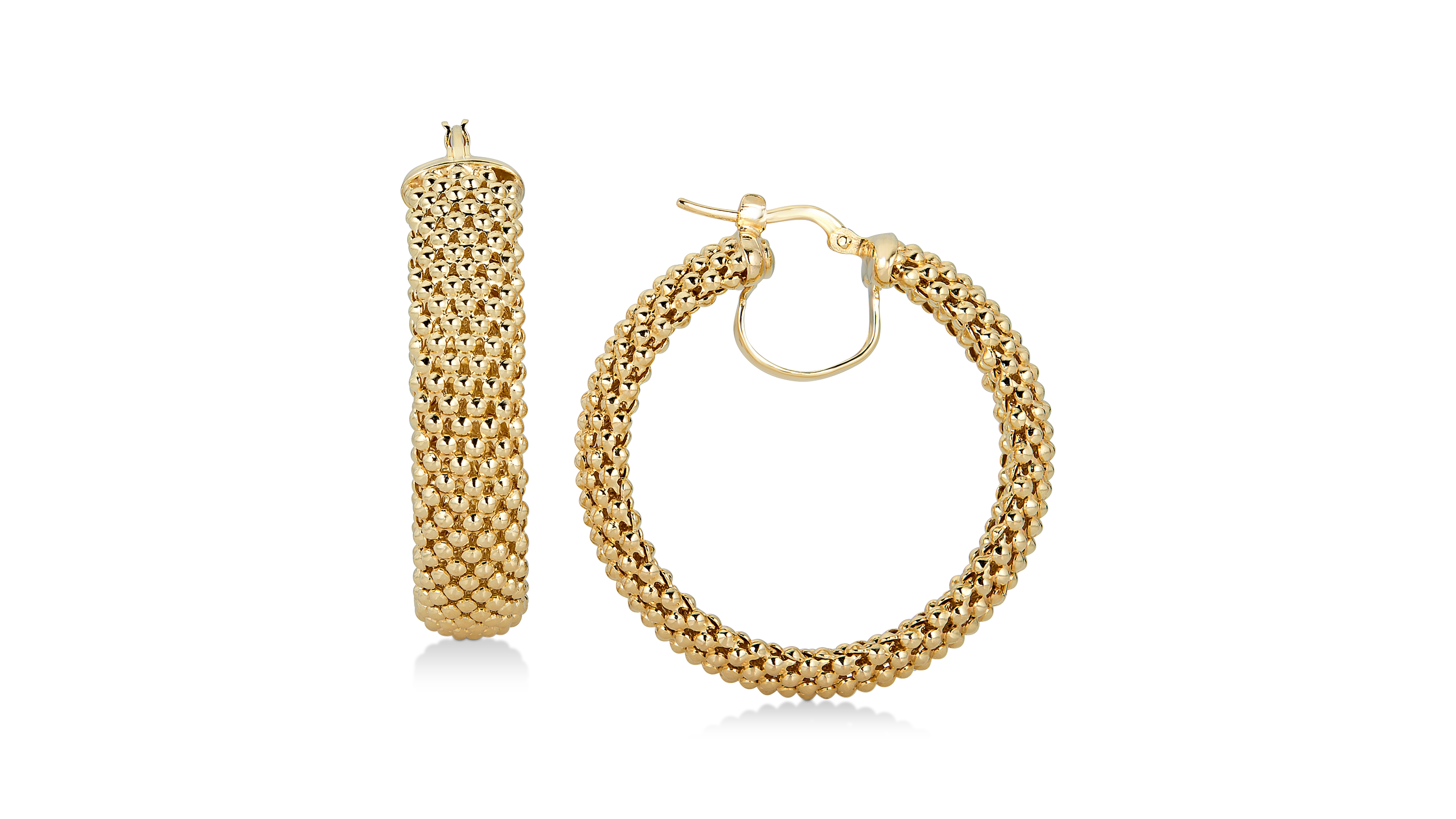 Mesh Hoop Earrings in 14k Gold-Plated Sterling Silver