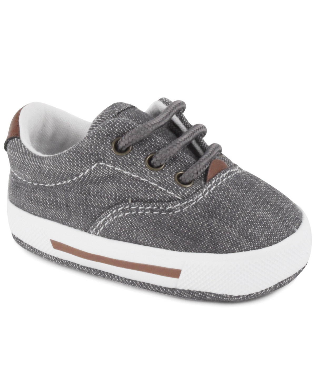 Baby Deer Baby Boy Essential Canvas Lace-up Sneaker In Gray