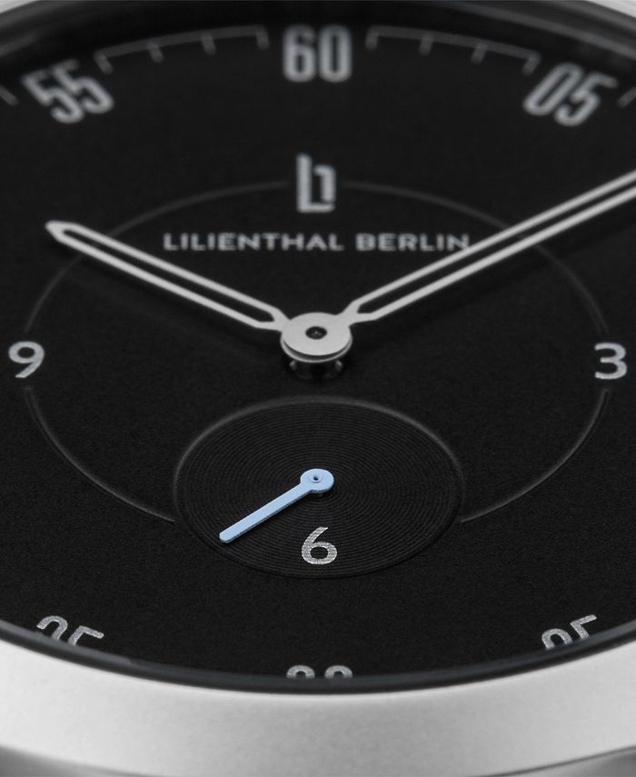 Lilienthal Berlin L1 Standard Slate Black Dial Silver Case Leather