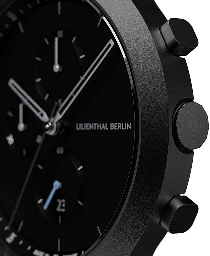 Lilienthal Berlin Chronograph with Black Leather Watch 42mm Macy's