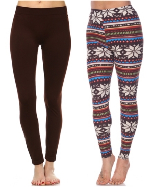 White Mark Pack of 2 Leggings