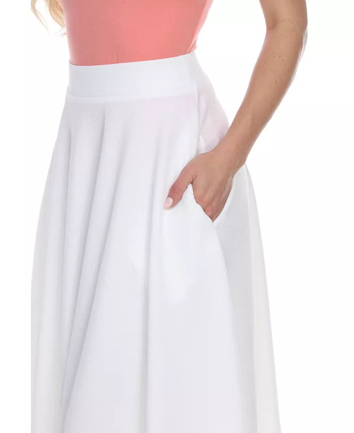 Flared Midi Skirt with Pockets - thumbnail 3