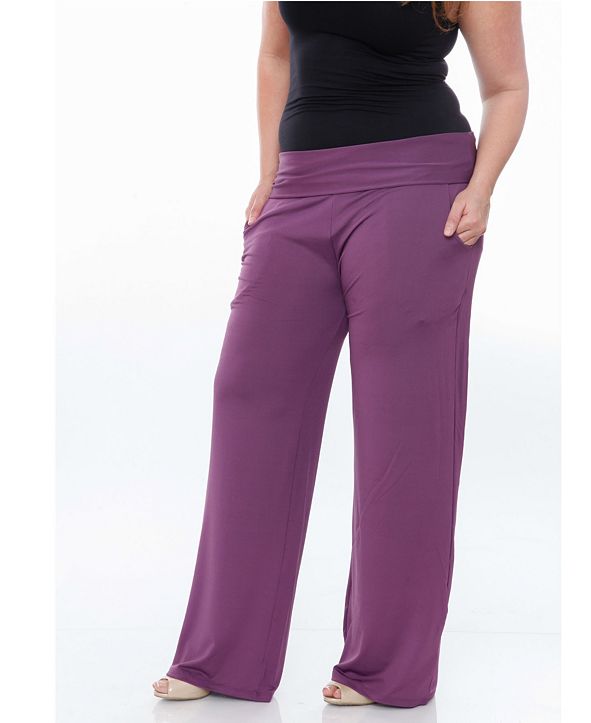 White Mark Plus Size Solid Palazzo Pants & Reviews - Pants & Leggings ...