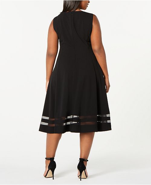 Calvin Klein Trendy Plus Size Illusion-Hem Midi Dress & Reviews ...