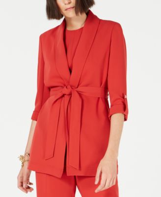 belted shawl collar jacket