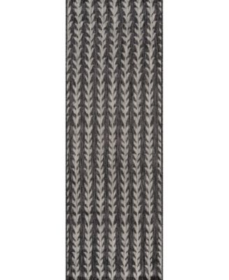 Novogratz Villa Vi-02 Charcoal 2'7" x 7'6" Runner Outdoor Area Rug