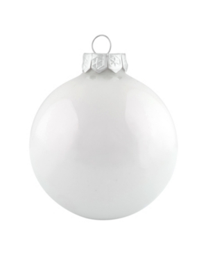 Whitehurst 1.25" Glass Christmas Ornaments - Box Of 40 In White Polar Pearl