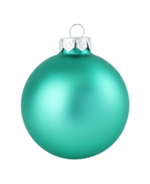 Whitehurst 1.25" Glass Christmas Ornaments In Turquoise Matte
