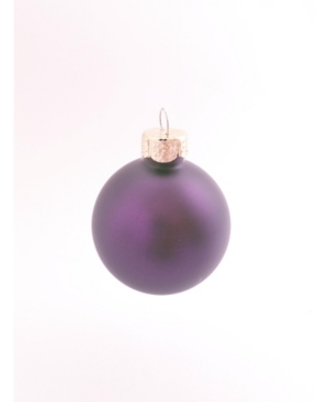 Whitehurst 1.25" Glass Christmas Ornaments In Purple Matte