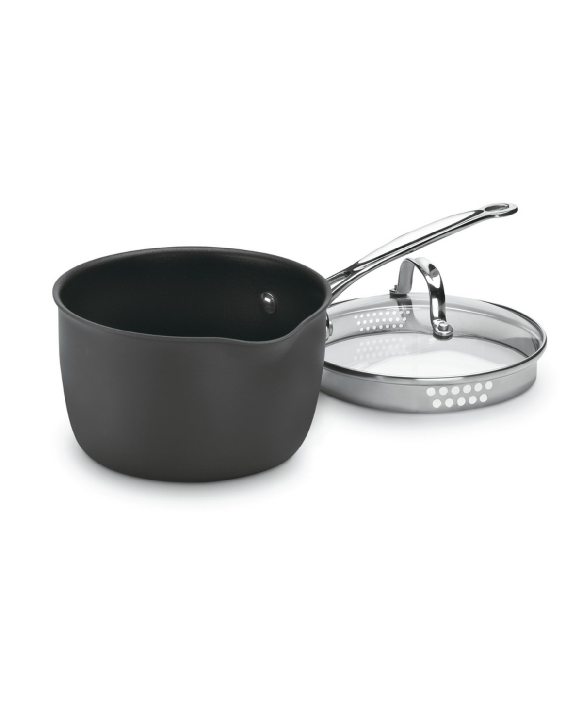 Cuisinart Chefs Classic Hard Anodized 3-qt. Cook And Pour Saucepan W/ Cover In Nonstick Hard Anodized