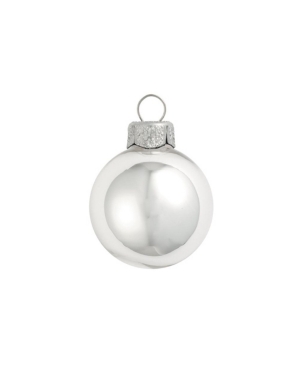 Whitehurst 1.25" Glass Christmas Ornaments In Silver Shiny