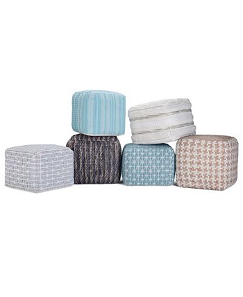 Simpli Home - Mullins Cube Pouf, Quick Ship