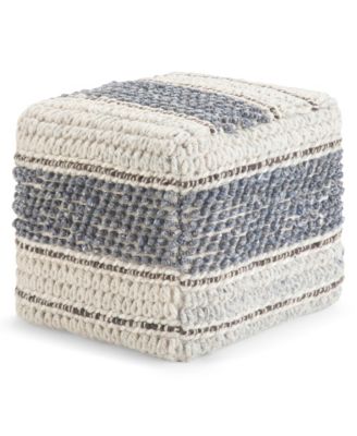 Simpli Home - Grady Square Pouf, Quick Ship