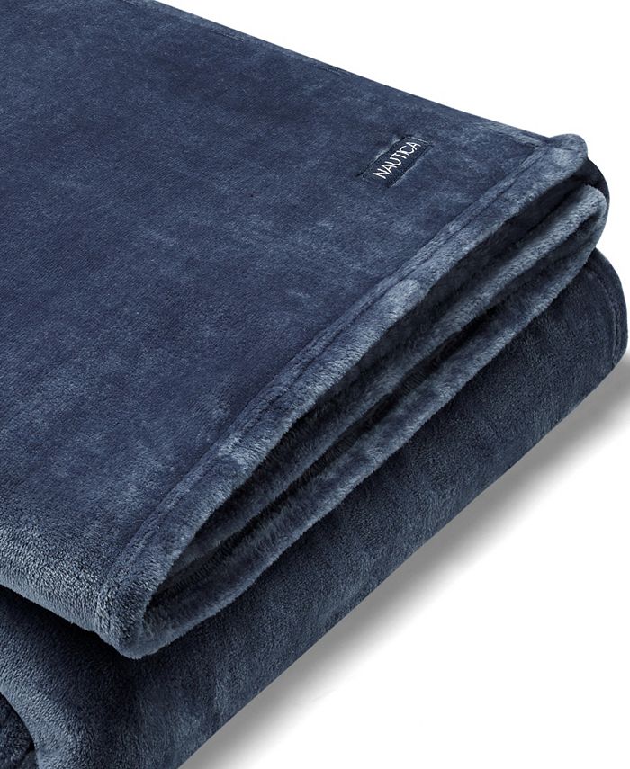 Nautica Solid Ultra Soft Plush Fleece Blanket, Twin Macy's