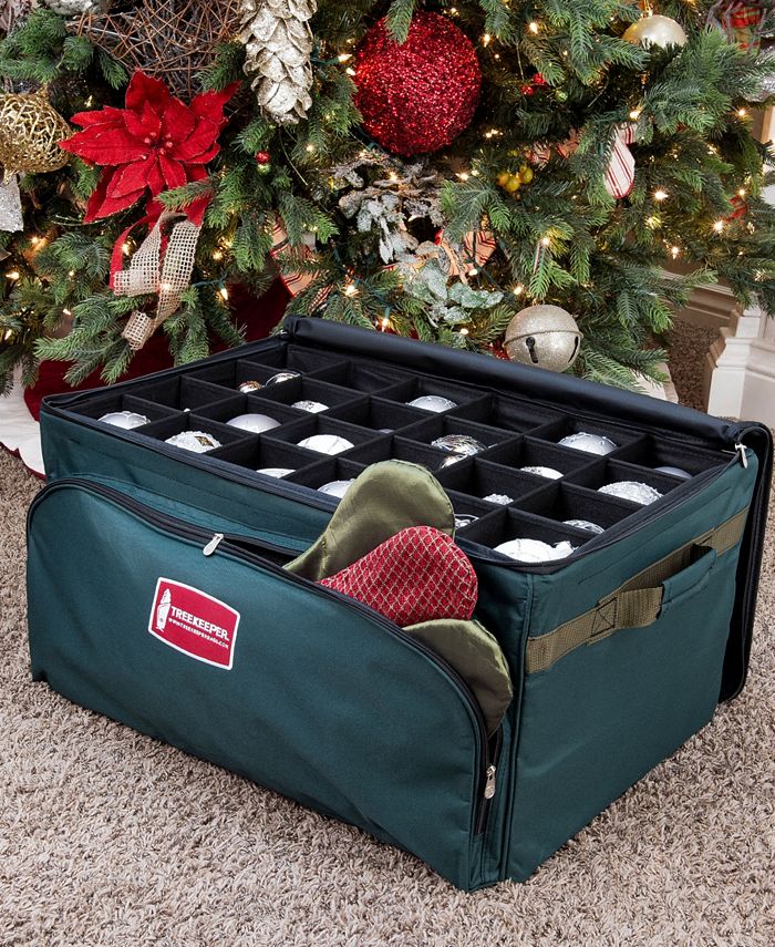 TreeKeeper 3 Tray Christmas Ornament Storage Box with Front Pocket Macy's